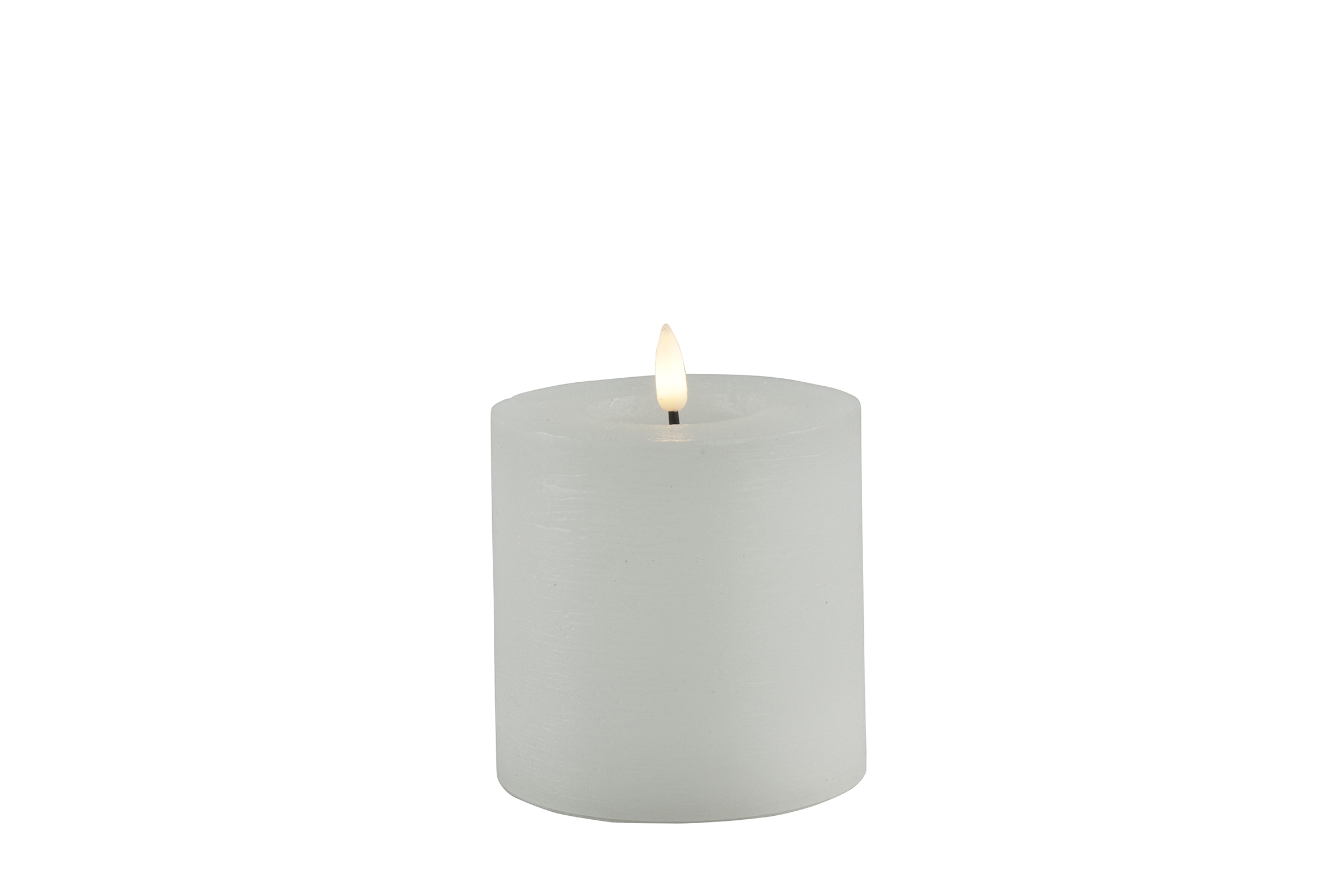 Pillar Candle Rustic 10cm Led Rd Lyon S White Gift