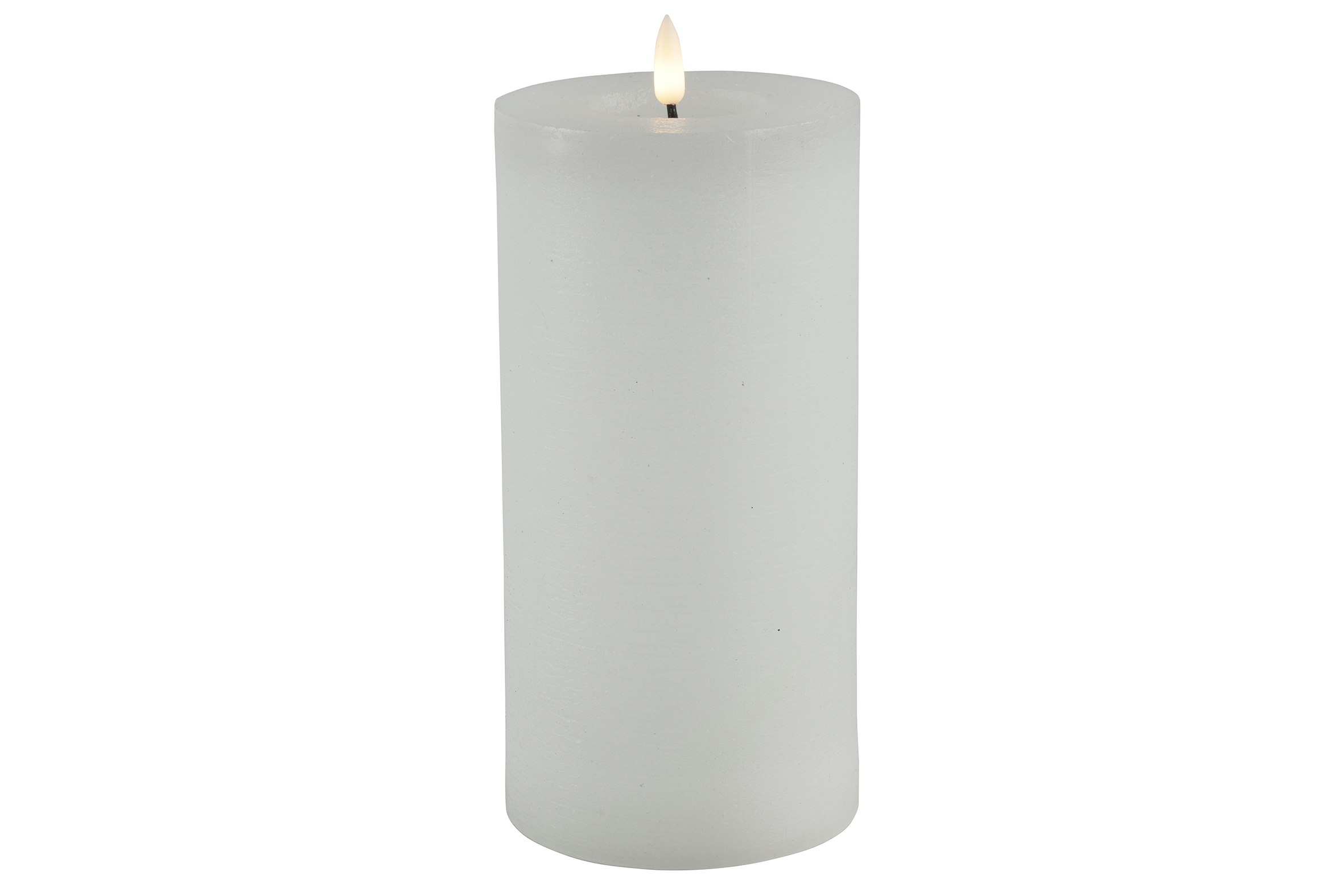 Pillar Candle Rustic 10cm Led Rd Lyon L White Gift