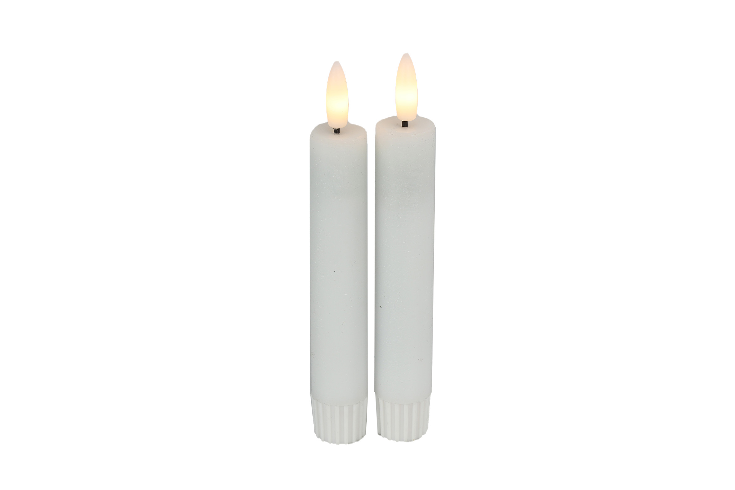 Dinner Candle Rustic 2.2cm Led Rd Lyon S S2 White Gift