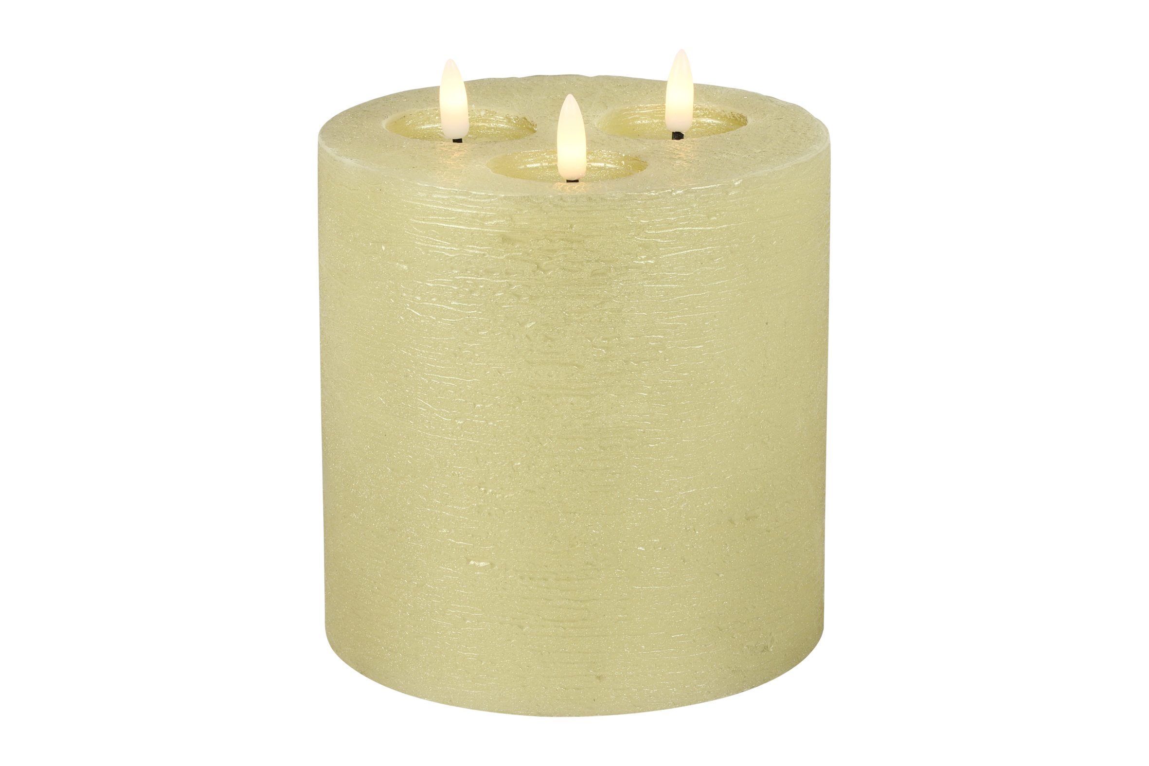 Pillar Candle 15cm Led Rd Lyon L Gold Gift