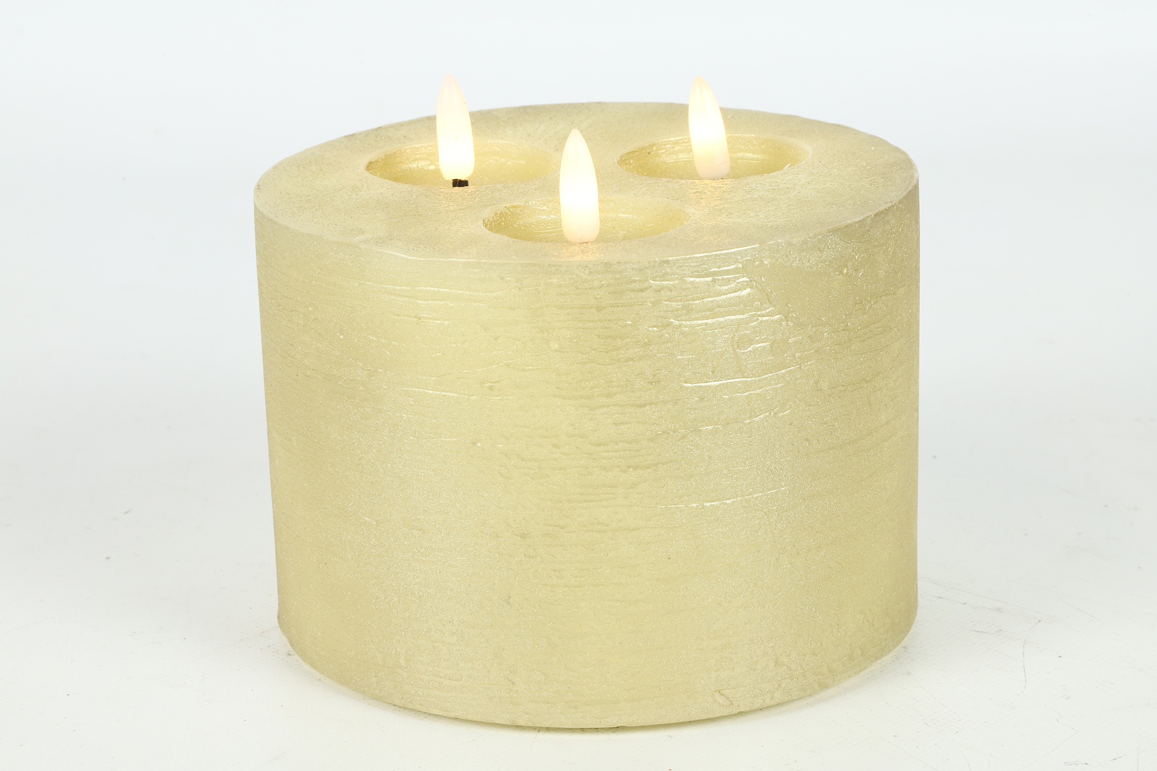 Pillar Candle 15cm Led Rd Lyon M Gold Gift