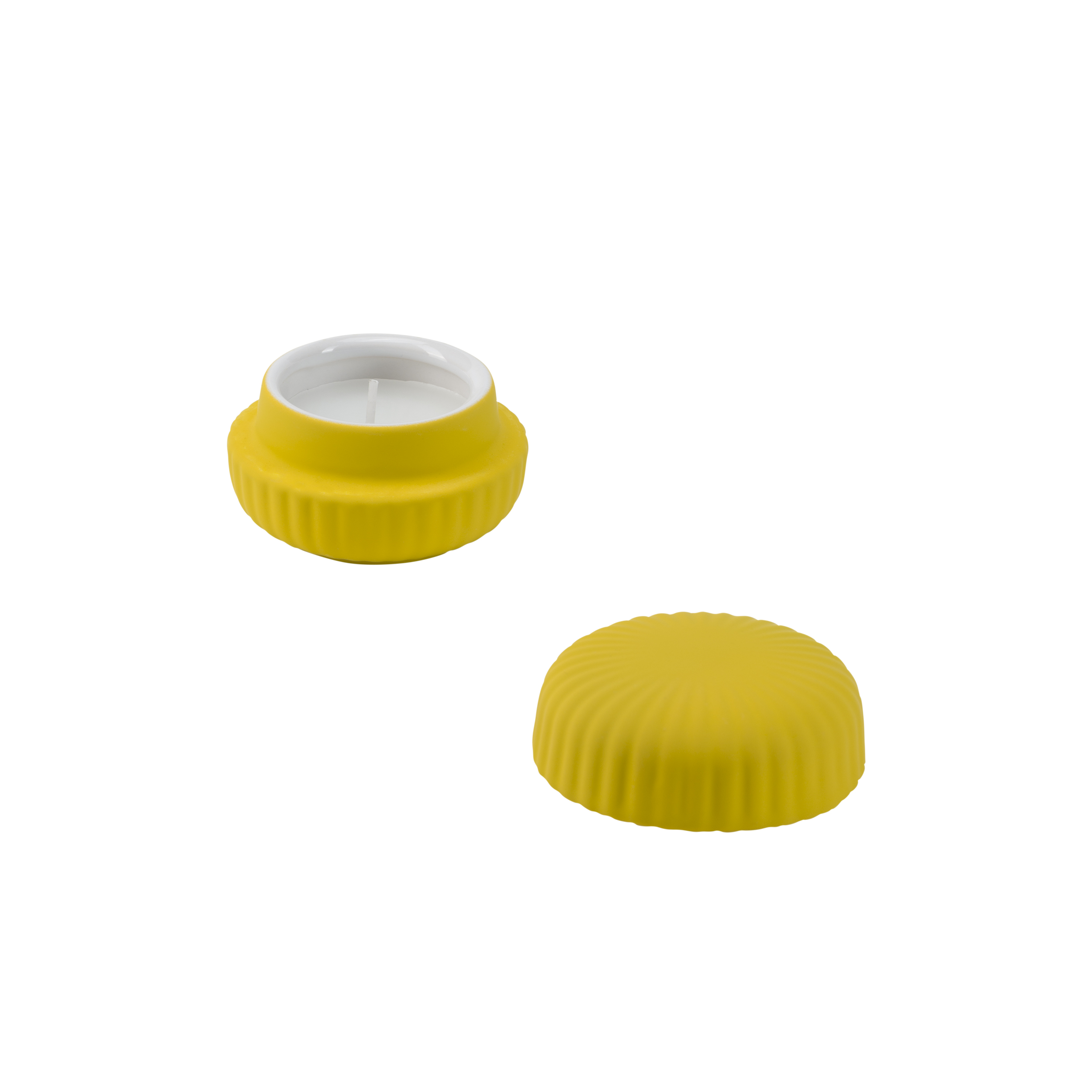 Sofficeluce Yellow Candle W Lid S Gift