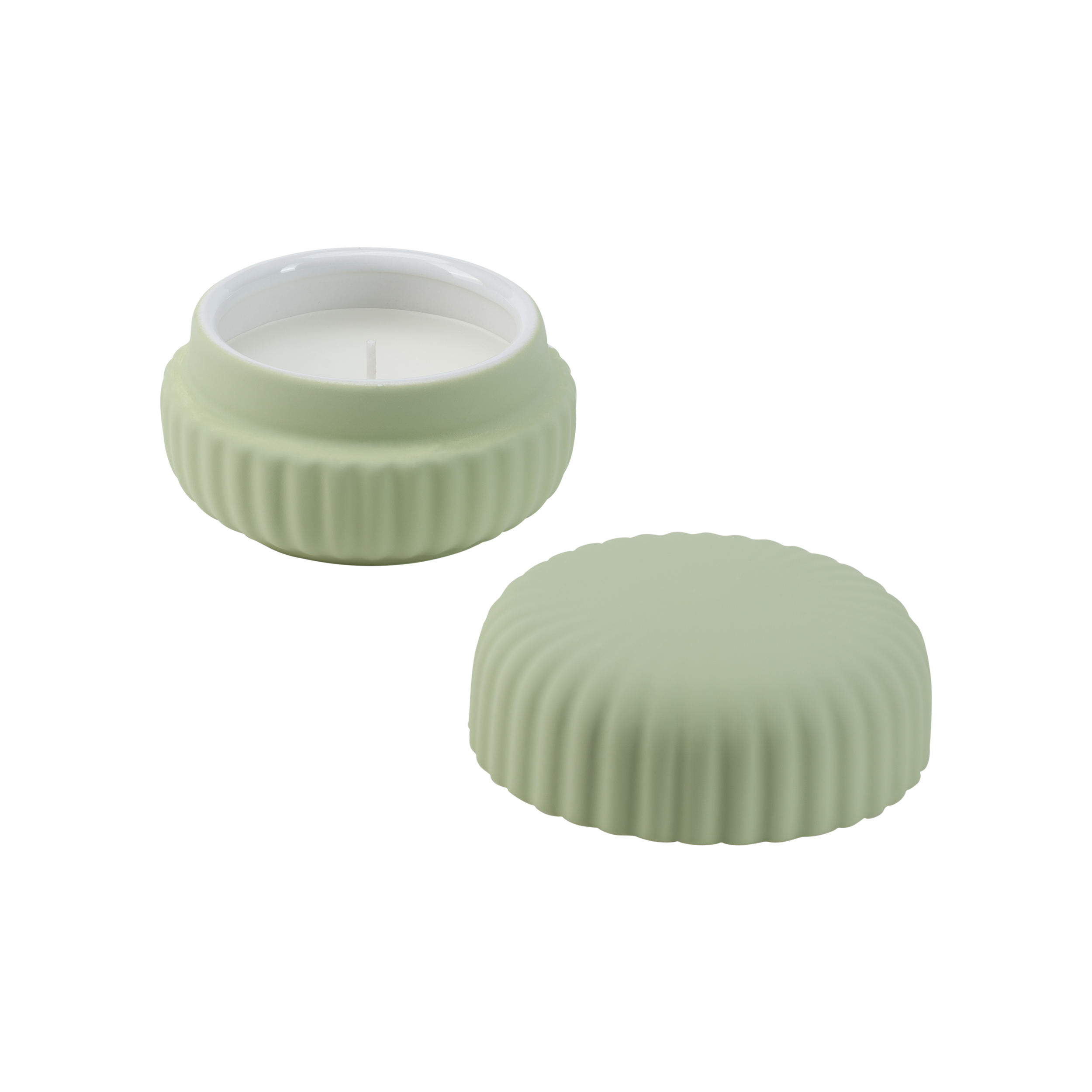 Sofficeluce Green Candle W Lid M Gift