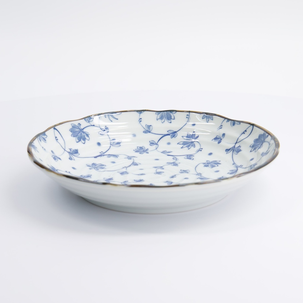Natsu Karakusa Plate 22x4cm Blue/white 009421 6/36 Gift