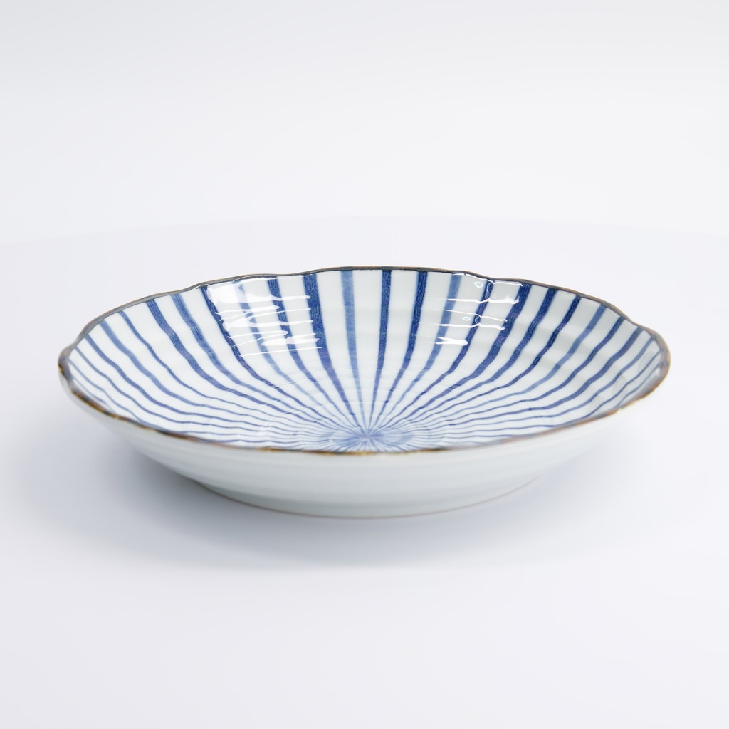 Natsu Tokusa Plate 22x4cm Blue/white 22330 6/36 Gift