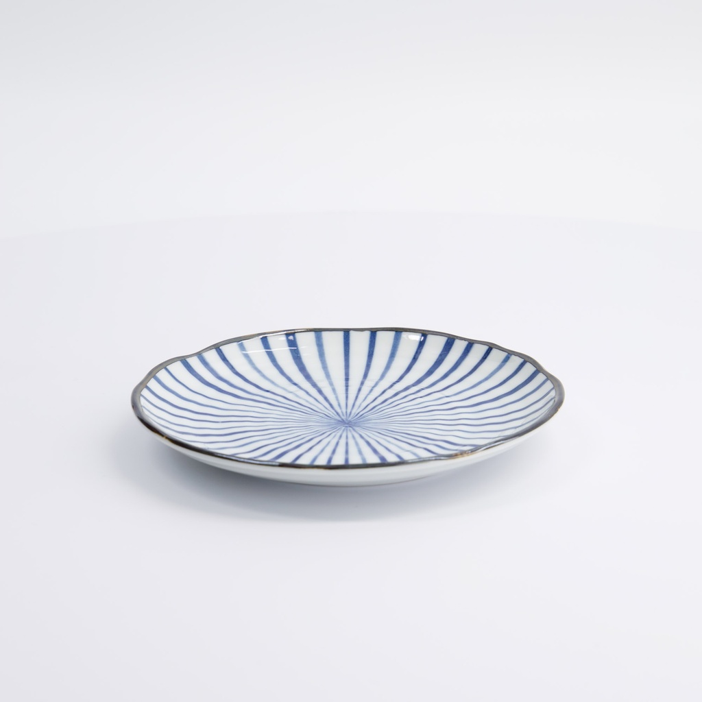 Natsu Tokusa Plate 16.5x2cm Blue/white 22331 12/96 Gift