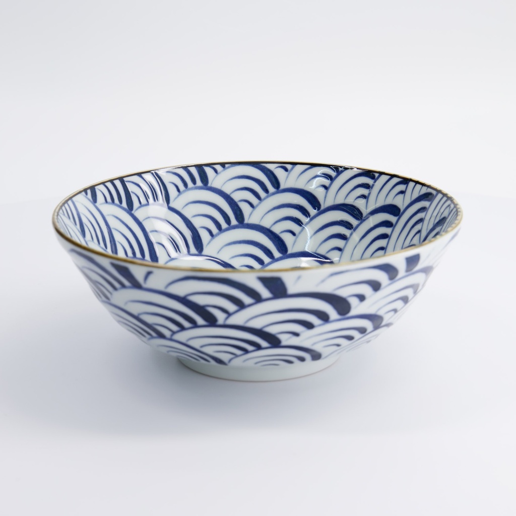 Natsu Nami Ramen Bowl 21x7.8cm 1000ml Blue/white 22337 3/36 Gift