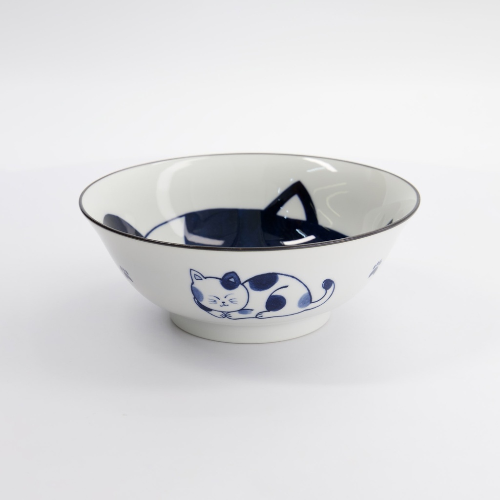 Kawaii Ramen Bowl Cat Neko 19.7x7.5cm 1000ml D 33417 4/32 Gift