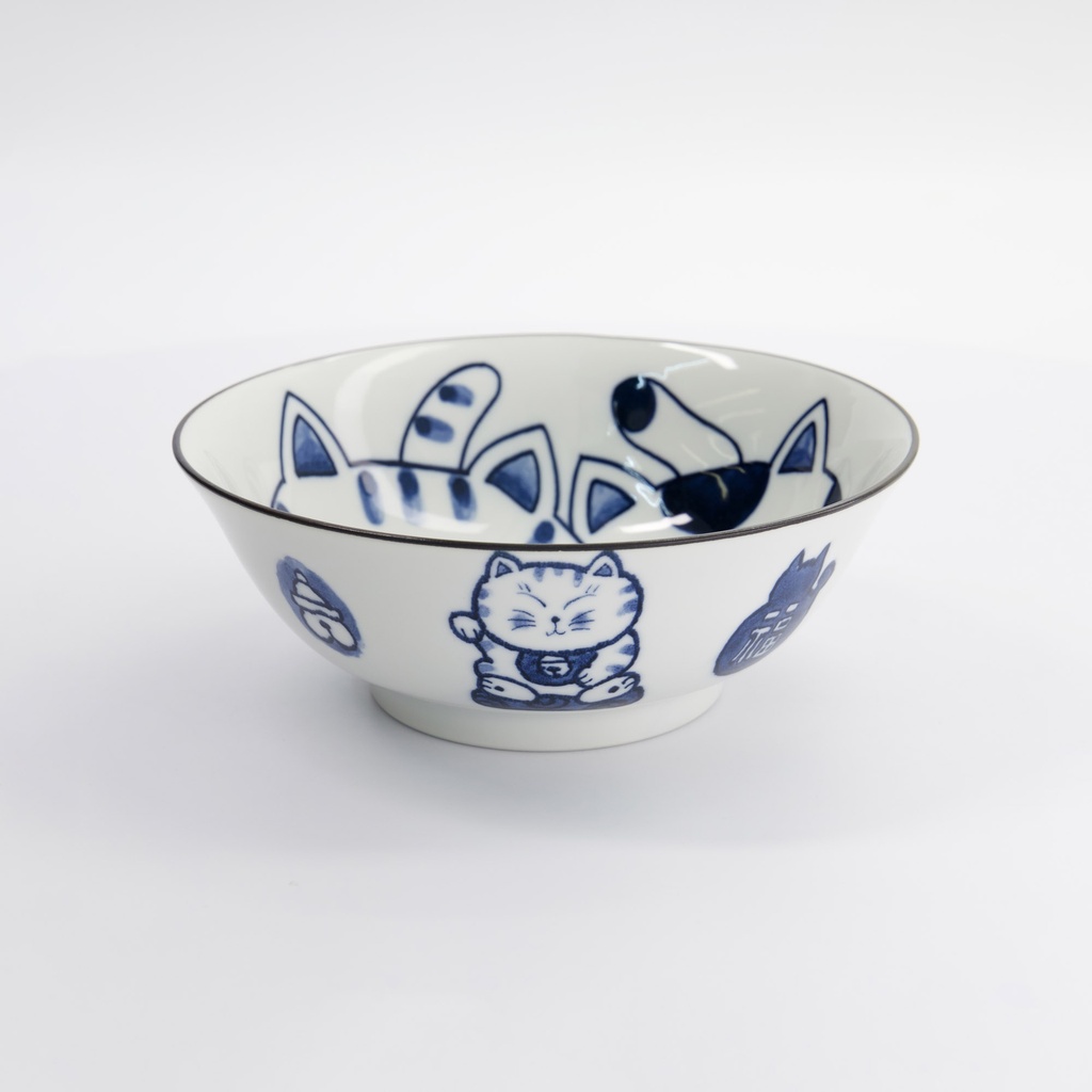 Kawaii Ramen Bowl Cat Neko 19.7x7.5cm 1000ml G 33420 4/32 Gift