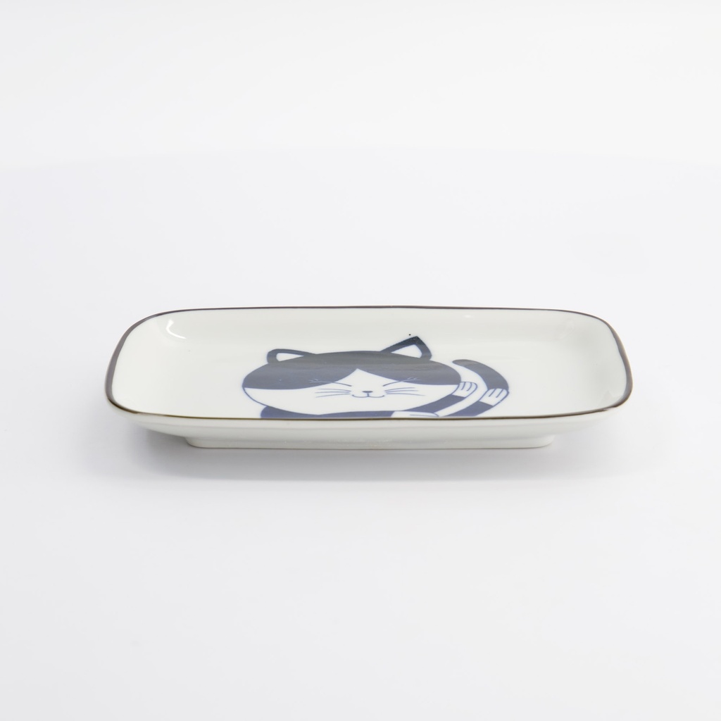 Kawaii Rectangular Plate Cat Neko 16.3x10.2cm D 33495 6/72 Gift
