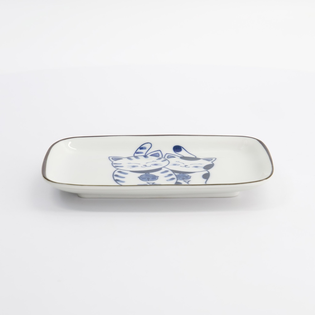 Kawaii Rectangular Plate Cat Neko 16.3x10.2cm G 33504 6/72 Gift