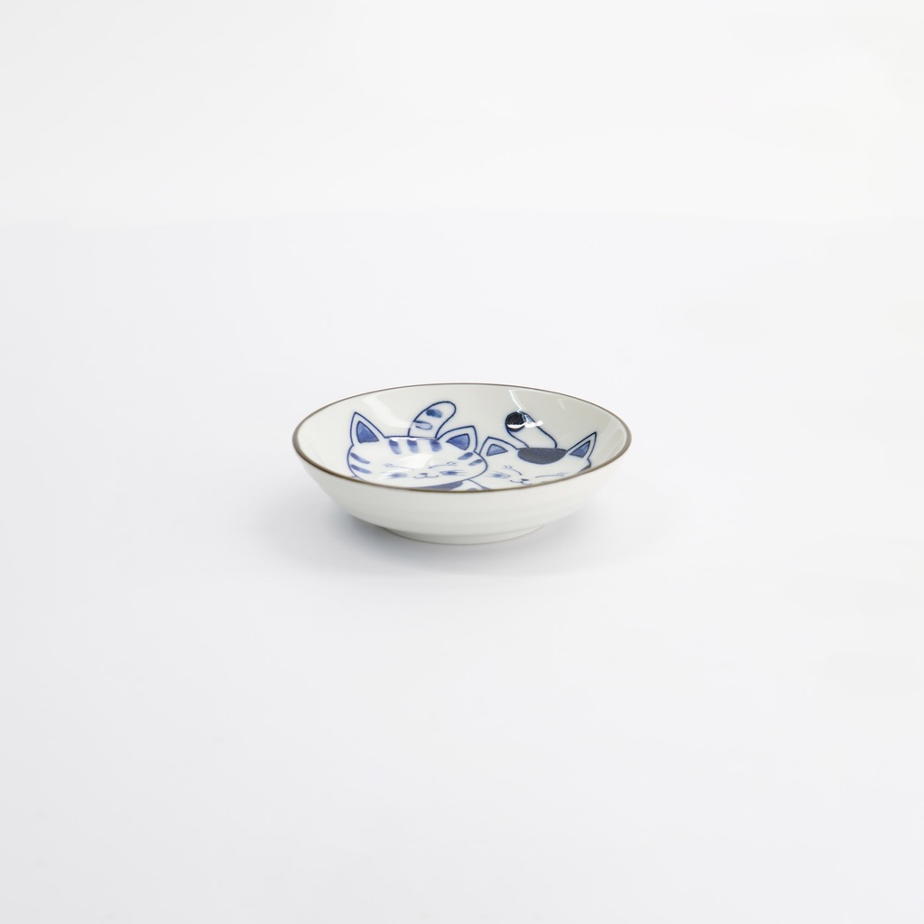 Kawaii Round Sauce Dish Cat Neko 10.2x2.5cm G 33505 12/144 Gift