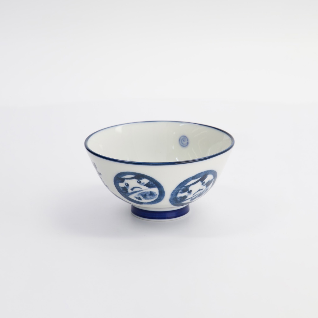 Kawaii Rice Bowls 11.3x5.8cm 300ml Bowl Daruma Bl/wh 33209 5/80 Gift