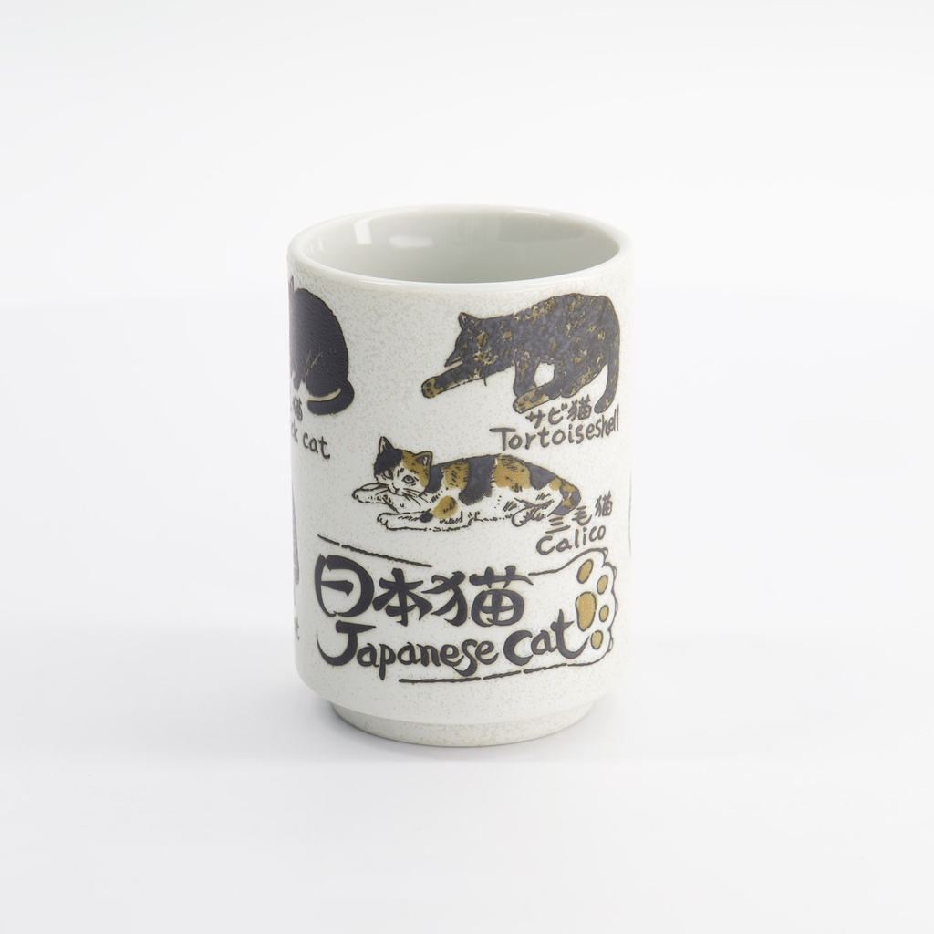 Cup Emboss Japanese Cats 7.2cmx10.2cm 260ml C3-28 6/60 Gift
