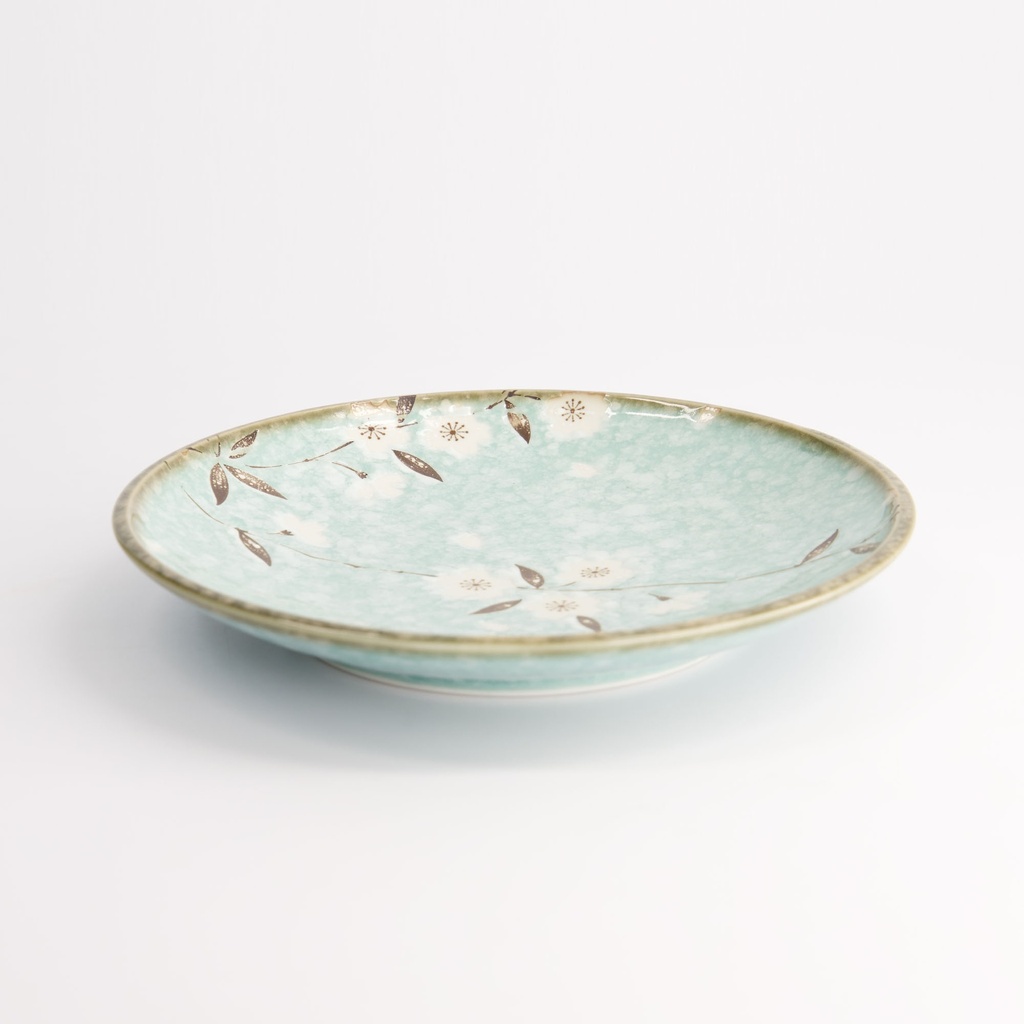 Light Blue Sakura Plate 19.5x3cm 6/48 Gift