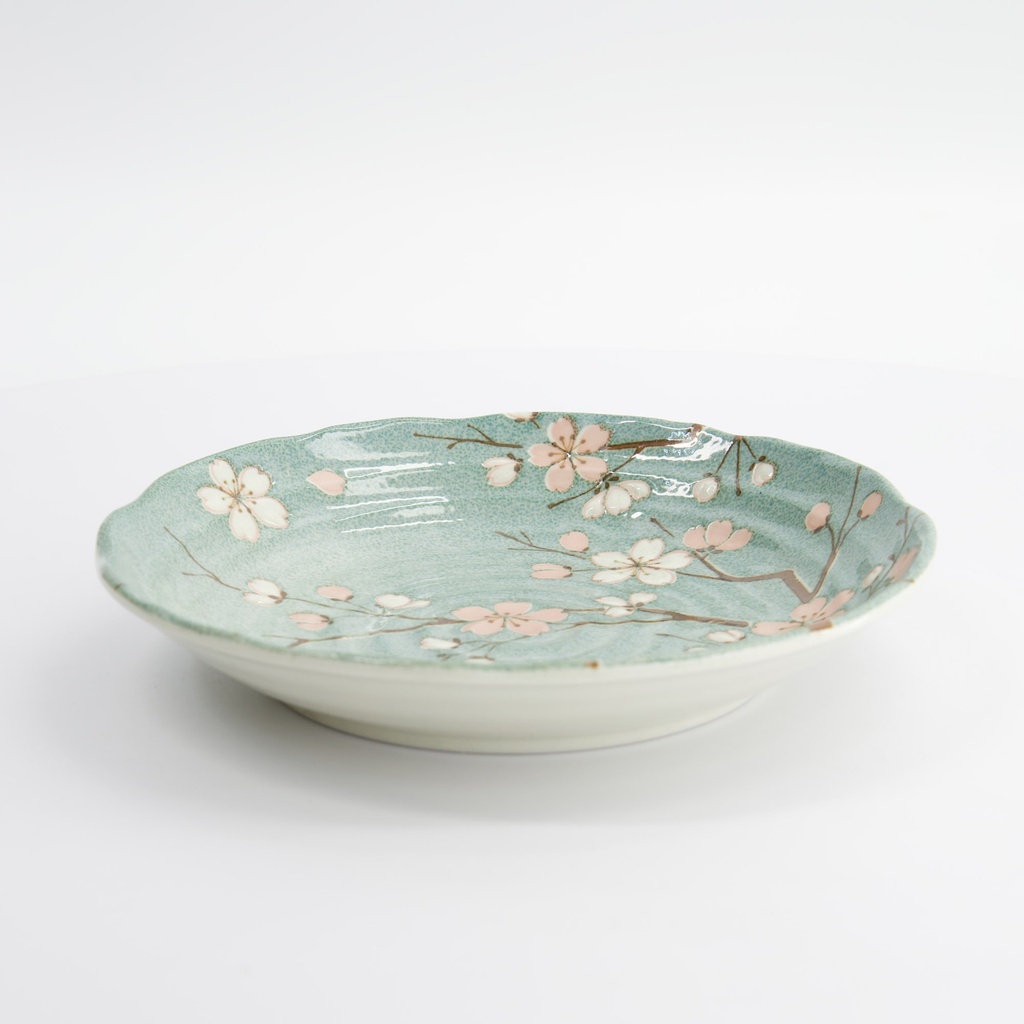 Fujisakura Plate 22x4cm Green 33709 6/36 Gift