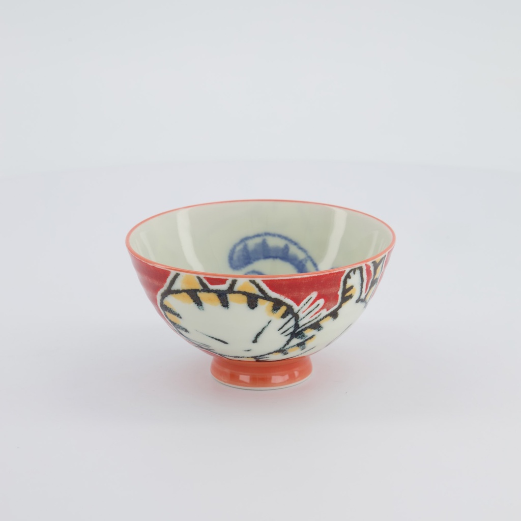 Kawaii Rice Bowl 11.5x6cm Sleeping Cat Red 33764 5/120 Gift