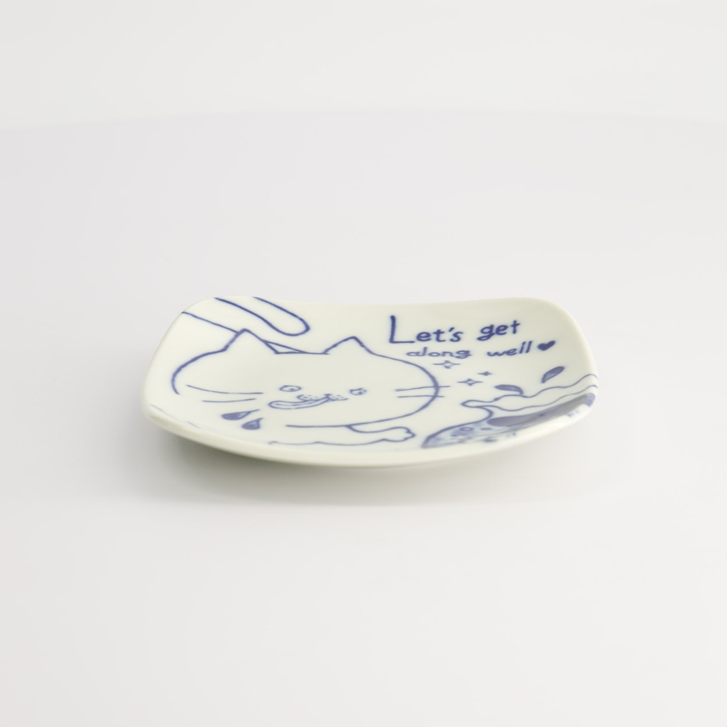 Neko Maruke Cat Plate 12.5x12.5x1.8cm 54005004 6/96 Gift
