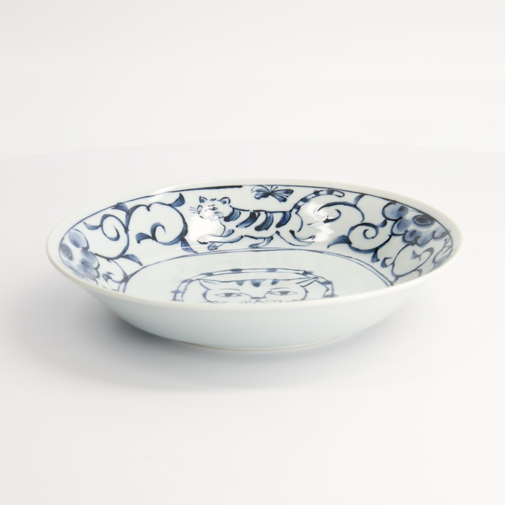 Neko Maruke Cat Shallow Bowl 20.7x3.8cm 35003052 6/36 Gift