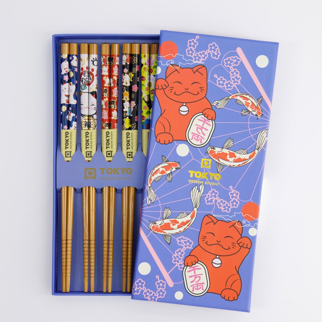 Chopstick Giftset/5 Lucky Cat/carp 33454 1/100 Gift