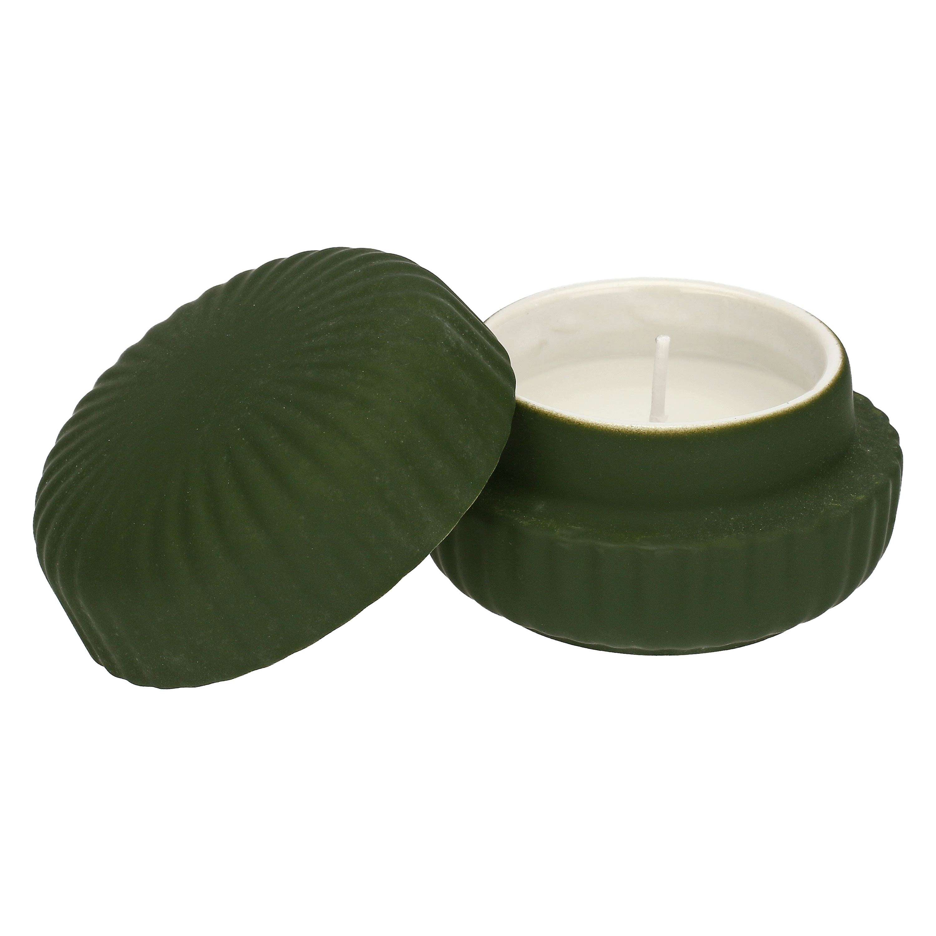 Sofficeluce Candle Green W Lid Gift