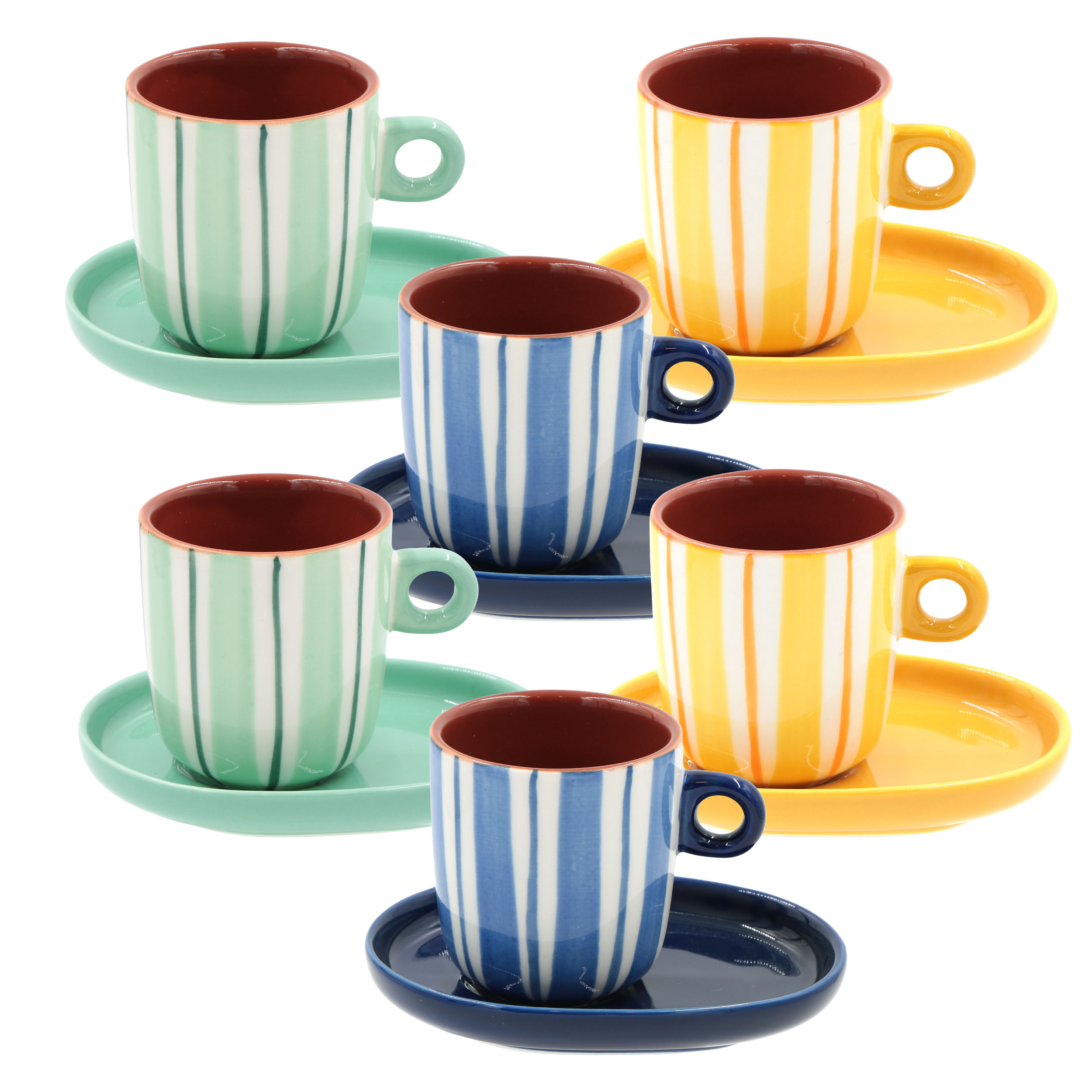 Attimi Set 6 Cof.cups W/s Stripes Gift