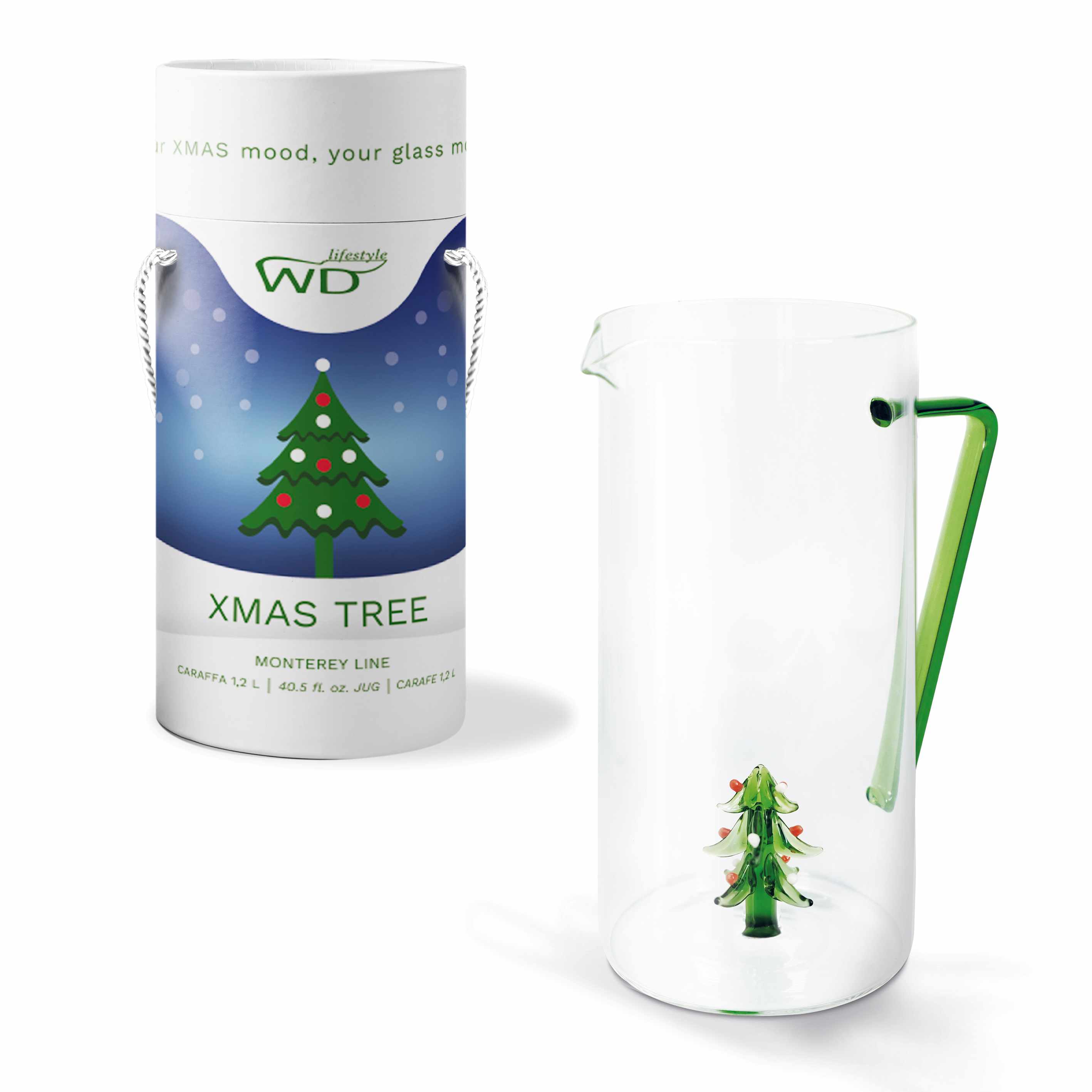 Borosilicate Glass Carafe Capacity 12 L Christmas Tree Decoration Gift