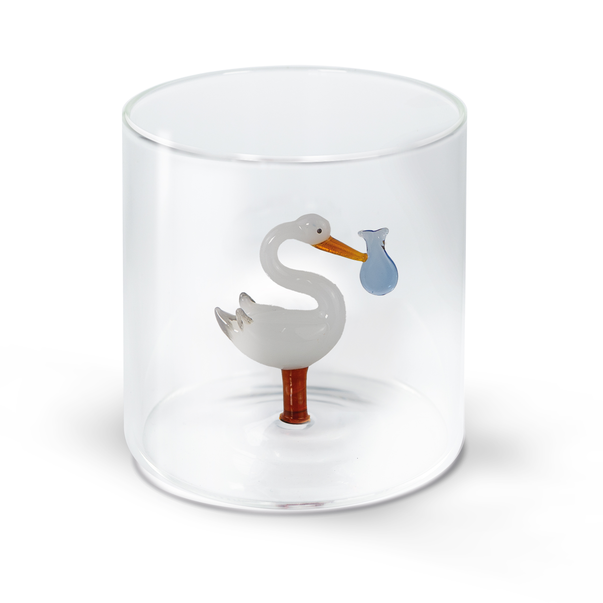 Glass In Borosilicate Glass Capacity 250 Ml Blue Bundle Stork Decoration Gift