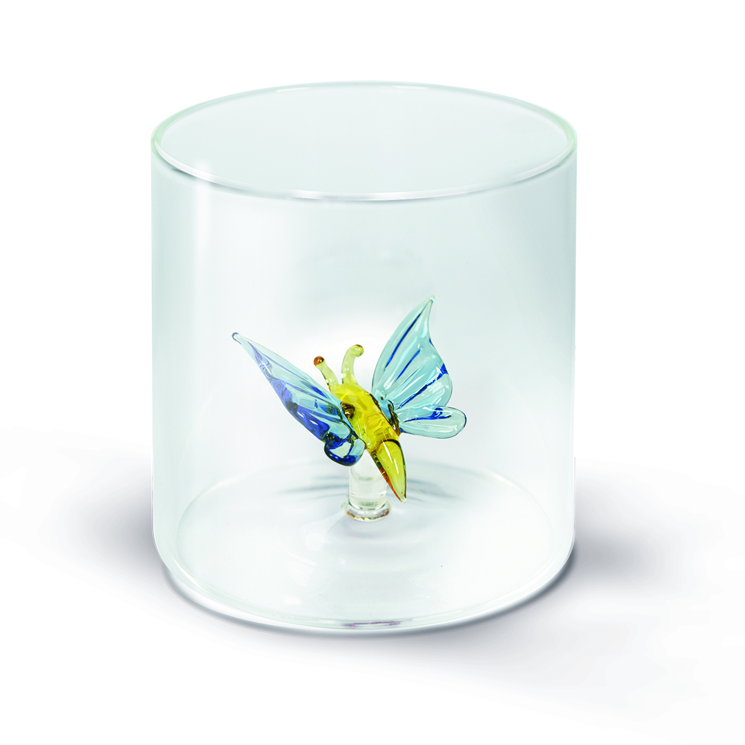 Glass In Borosilicate Glass Capacity 250 Ml Butterfly Decoration Gift