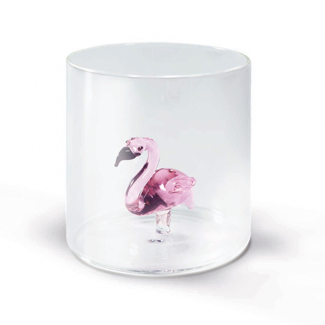 Glass In Borosilicate Glass Capacity 250 Ml Flamingo Decoration Gift