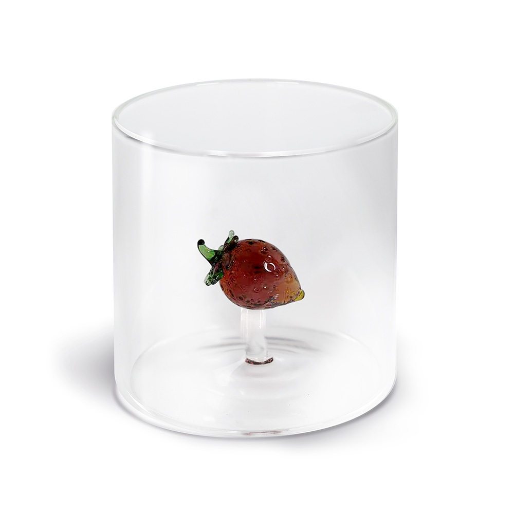 Glass In Borosilicate Glass Capacity 250 Ml Strwberry Decoration Gift