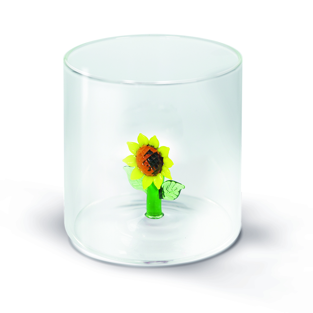 Glass In Borosilicate Glass Capacity 250 Ml Sunflower Decoration Gift