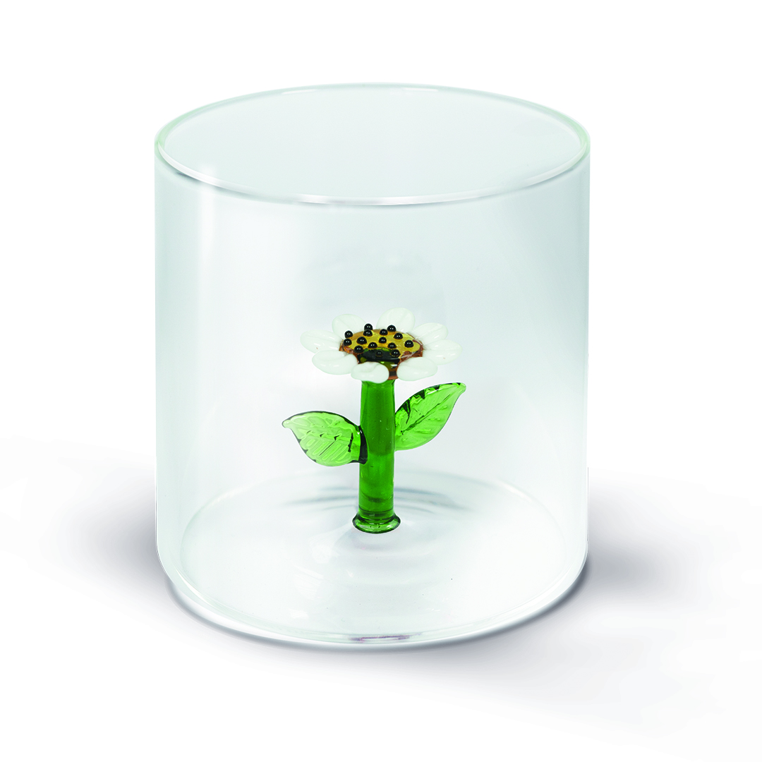 Glass In Borosilicate Glass Capacity 250 Ml Daisy Decoration Gift