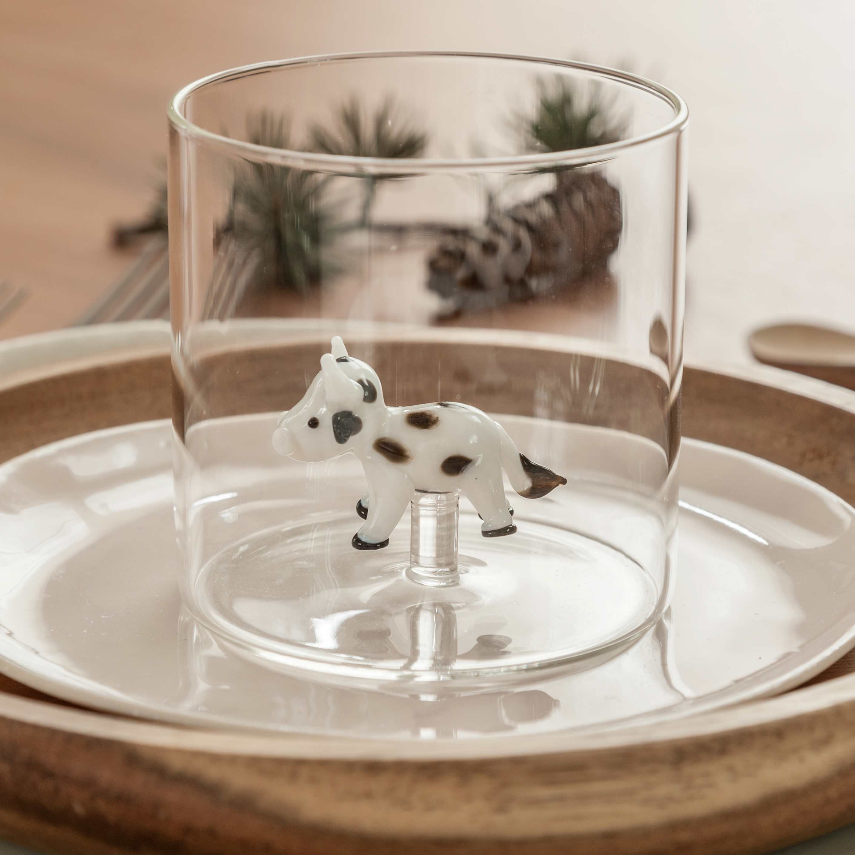 Glass In Borosilicate Glass Capacity 250 Ml Cow Decoration Gift