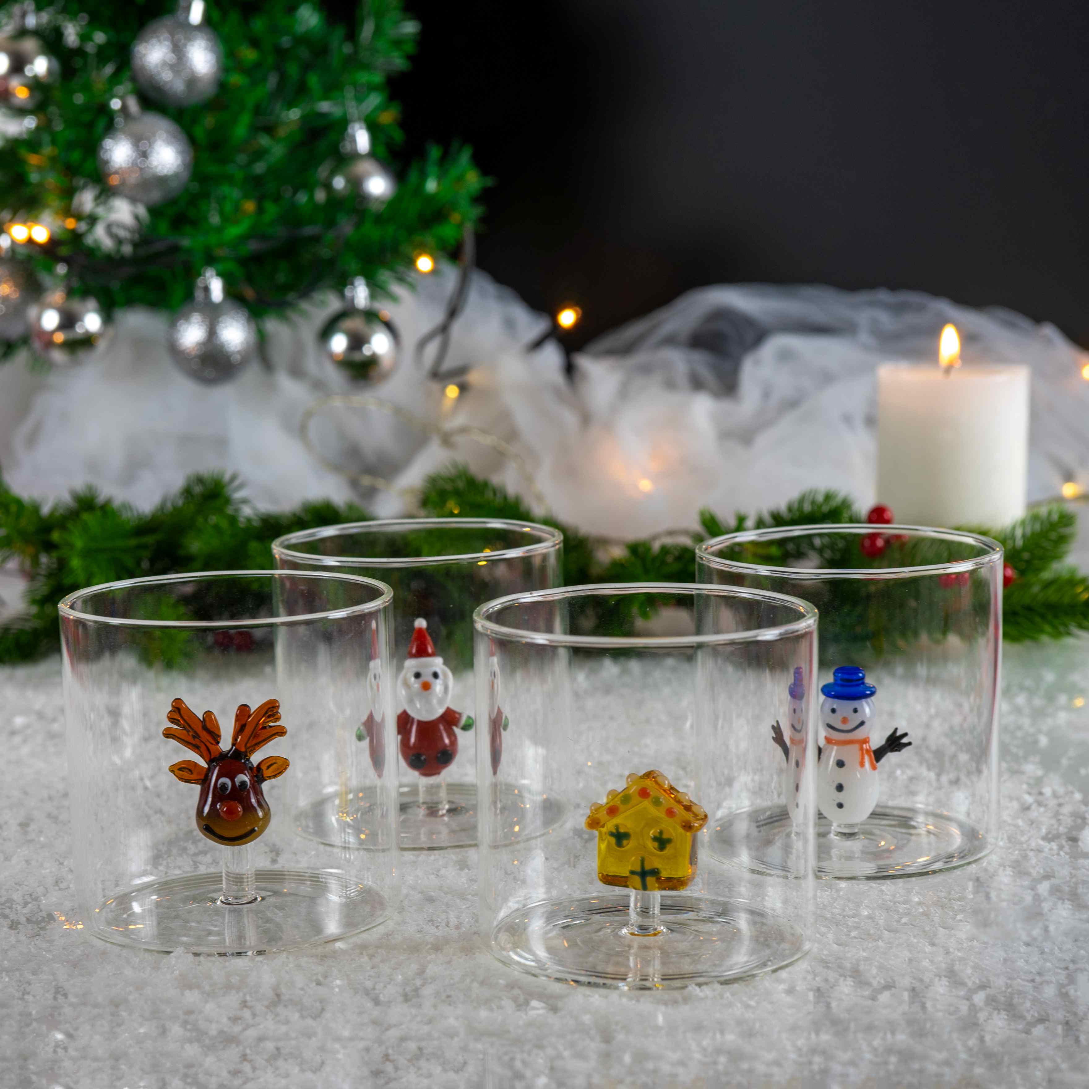 Glass In Borosilicate Glass Capacity 250 Ml Christmas Decorations Assorted Gift