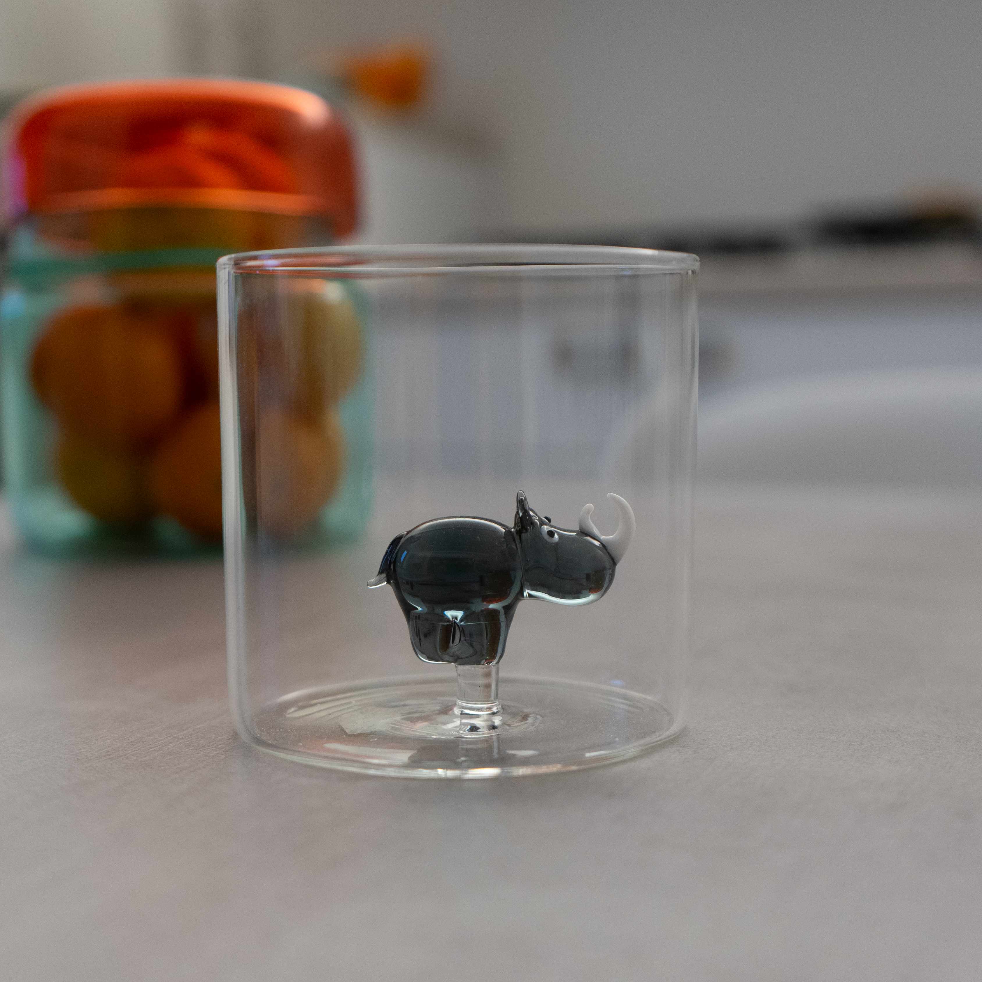 Glass In Borosilicate Glass Capacity 250 Ml Rhinoceros Decoration Gift