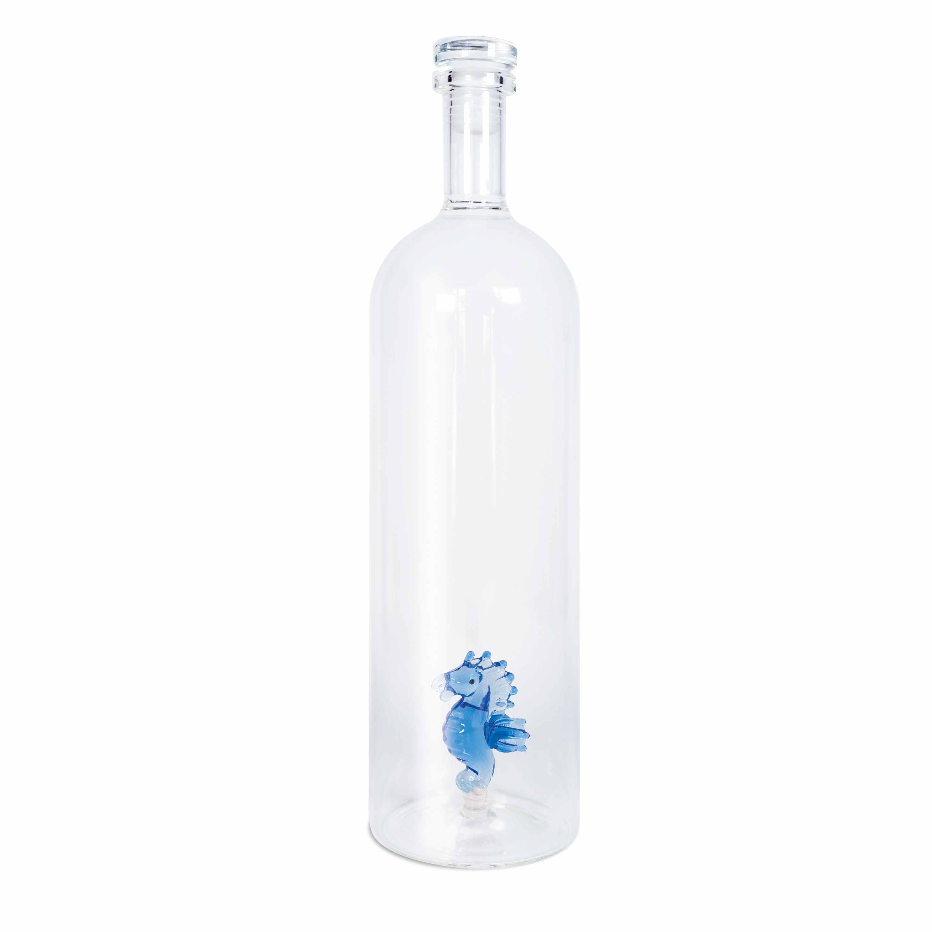Borosilicate Glass Bottle With Cap Capacity 12 L Decor Seahorse Gift