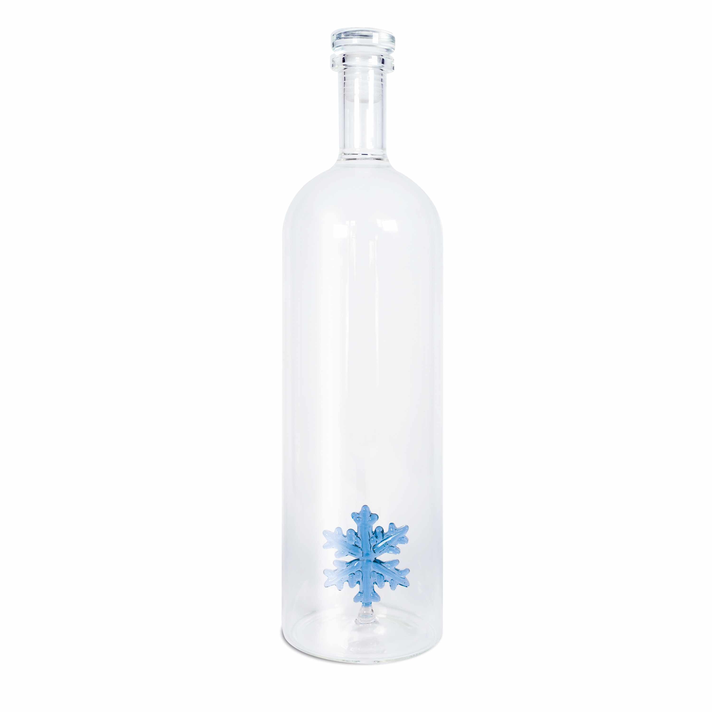 Borosilicate Glass Bottle With Cap Capacity 12 L Decor Snowflake Gift