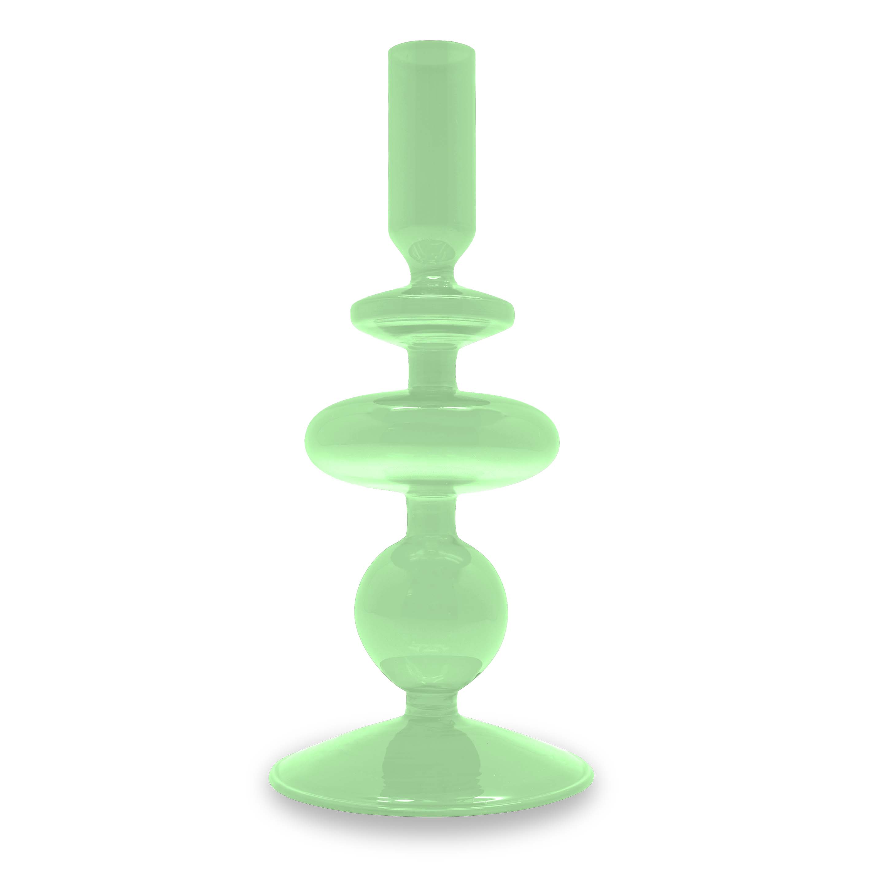 Glass Candle Holder 20 Cm Green Color Gift
