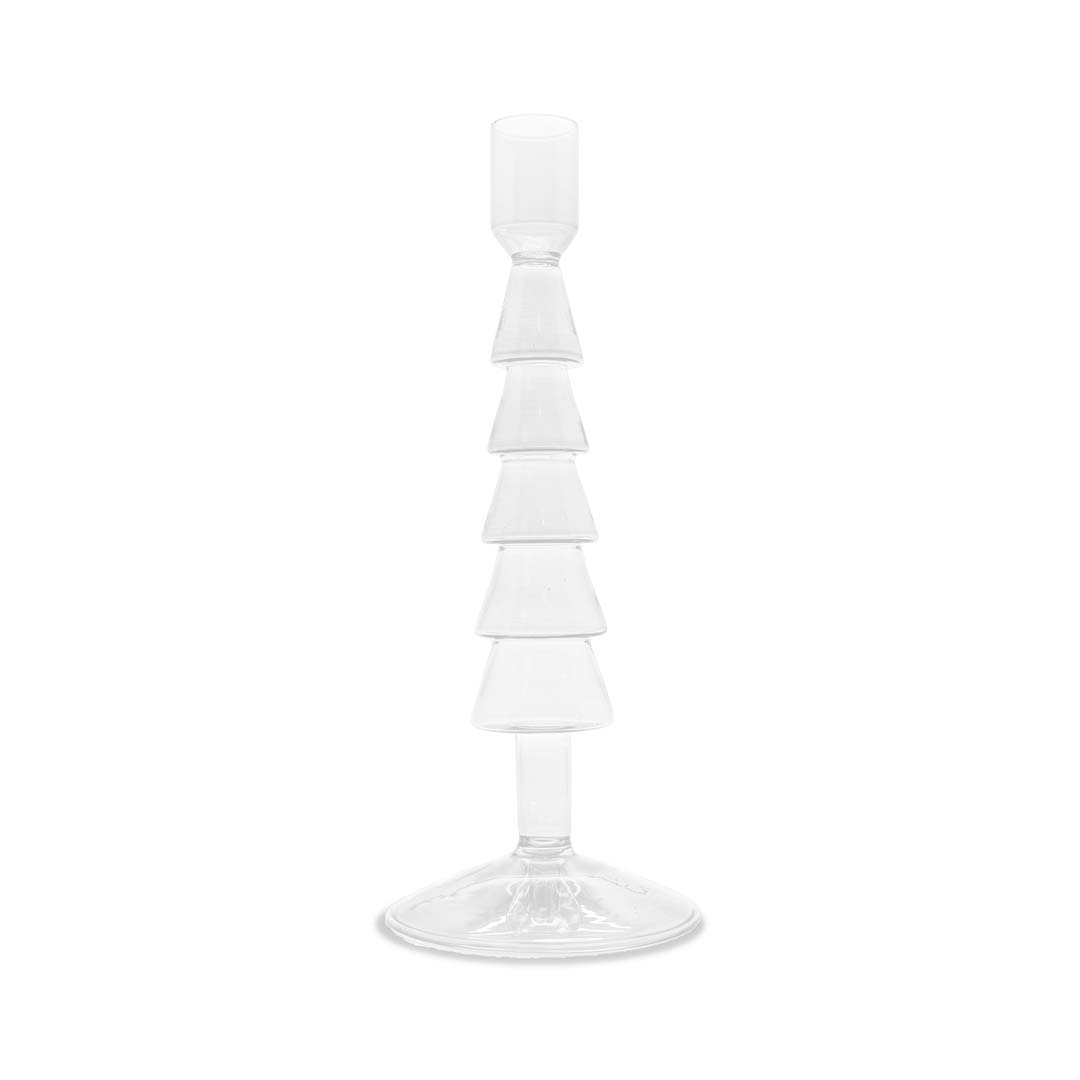 Glass Candle Holder 22 Cm Christmas Shape Transparent Gift