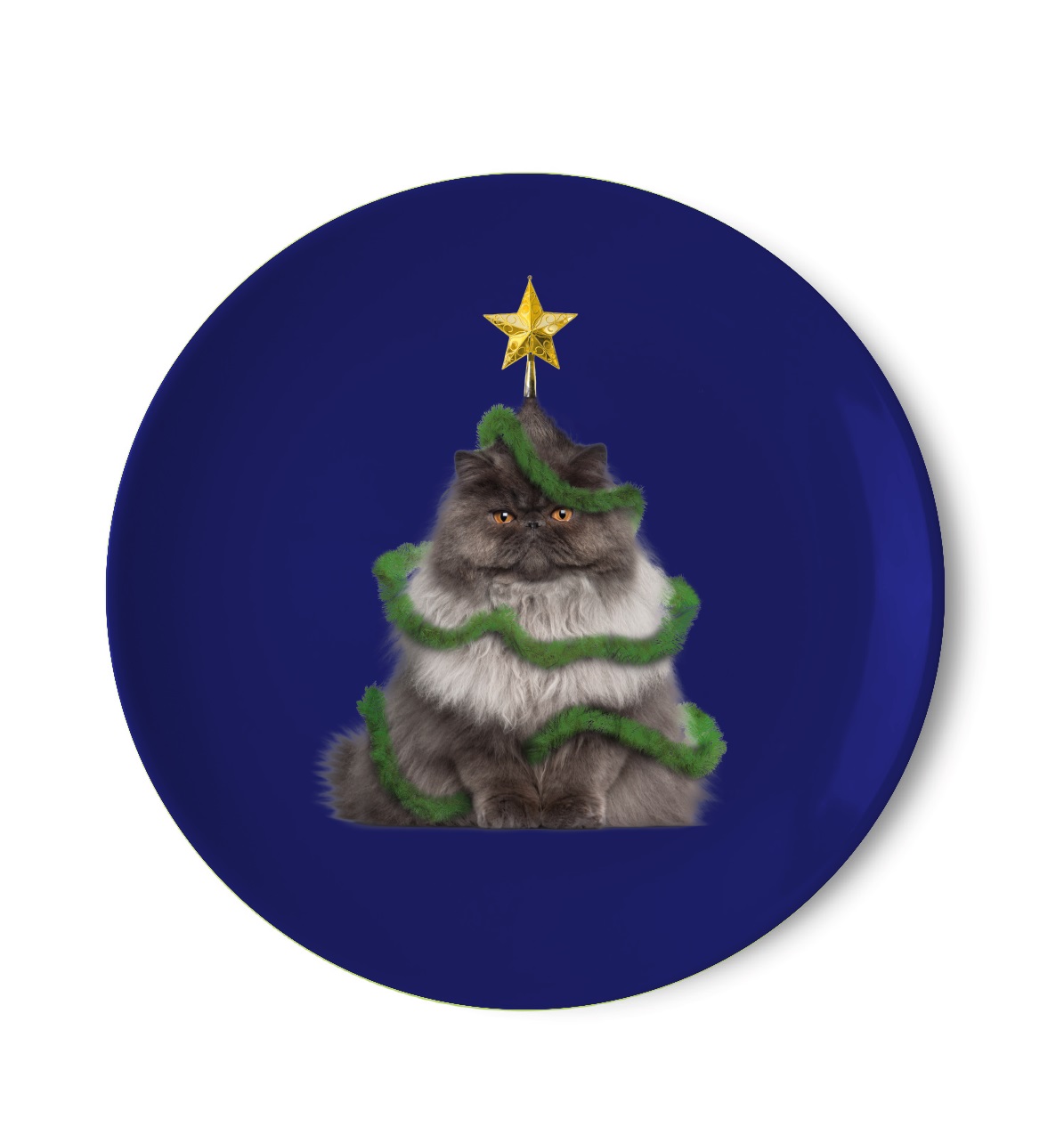 Panettone Plate 305 Cm Xmas Cat Decoration Gift