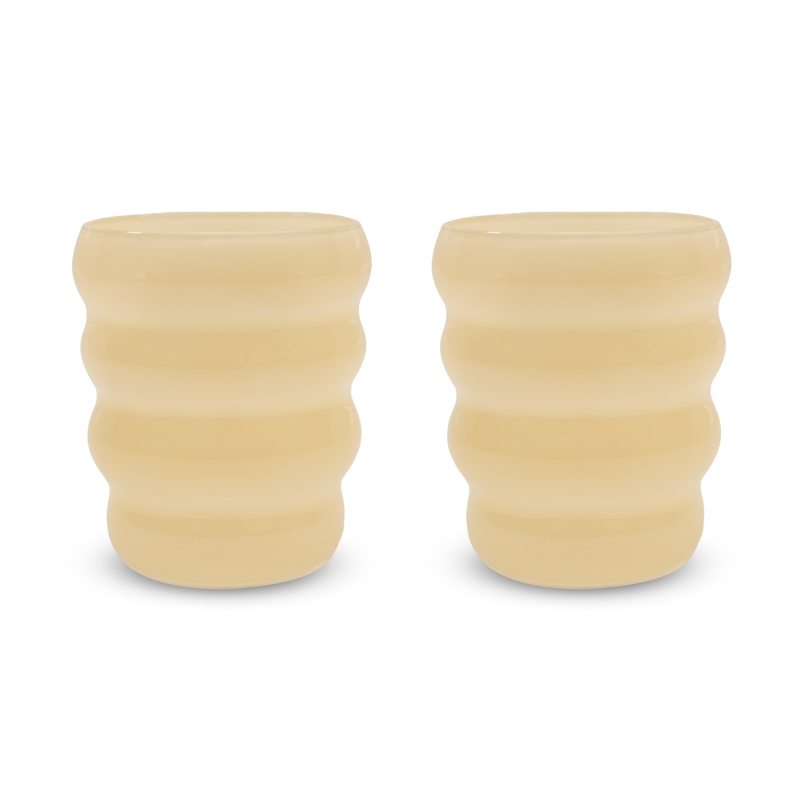 Set Of 2 Glass Glasses Capacity 360 Ml White Color Gift