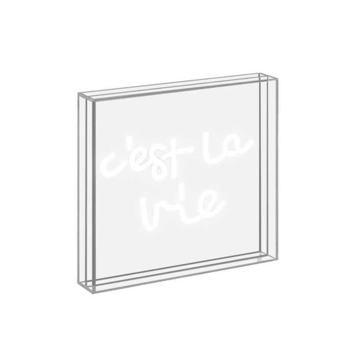 Neon Sign With Plexiglass Frame 18 X 18 Cm Decoration Cest La Vie Gift