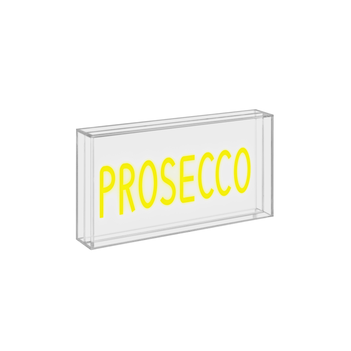 Neon Sign With Plexiglass Frame 30 X 15 Cm Prosecco Decoration Gift