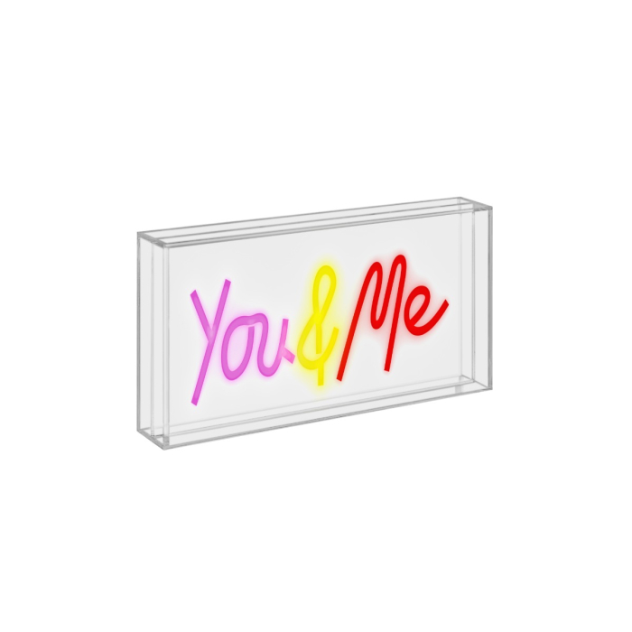 Neon Sign With Plexiglass Frame 30 X 15 Cm You&me Decoration Gift