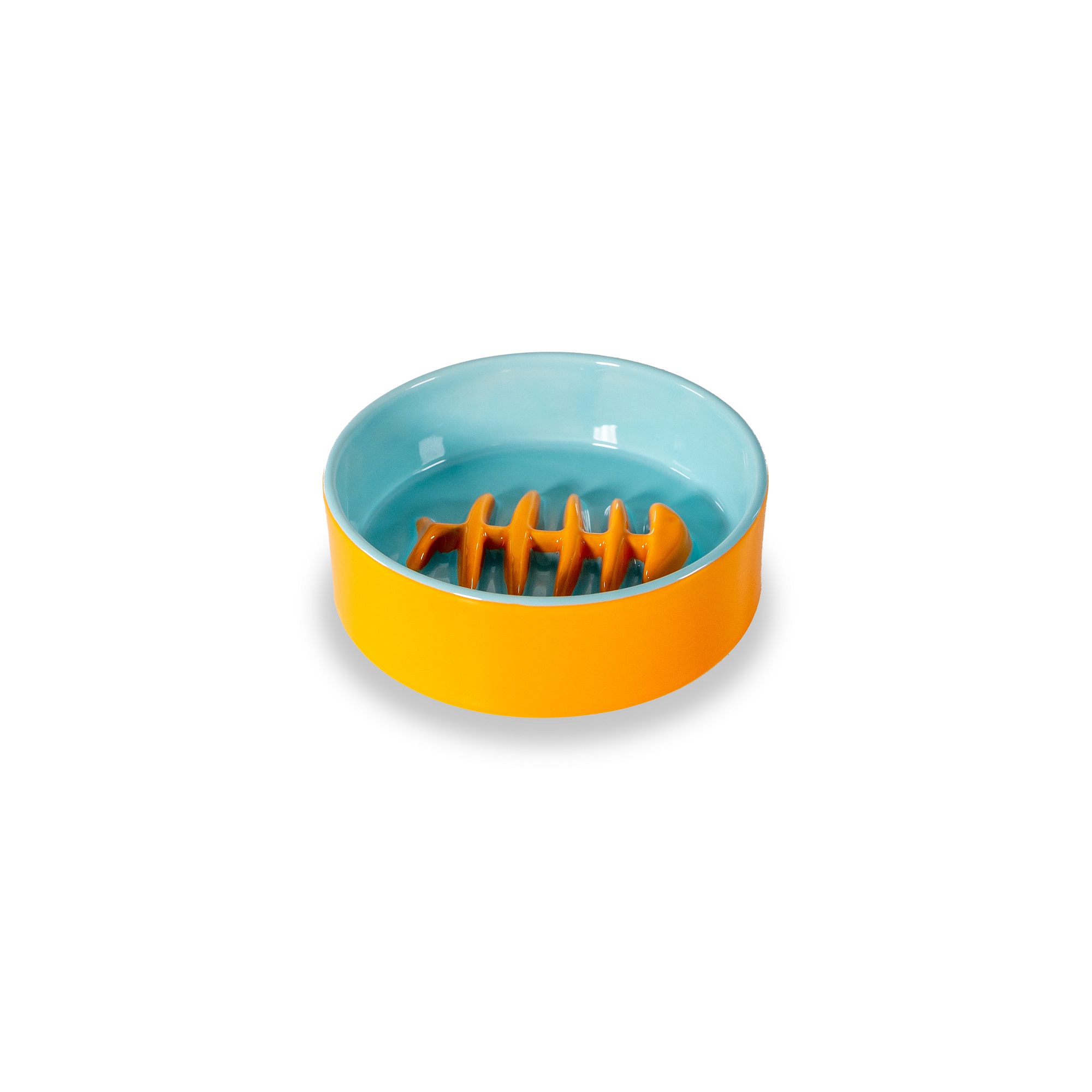 Fishbone Bowl Ã˜ 12 Cm Color: Orange And Light Blue Gift