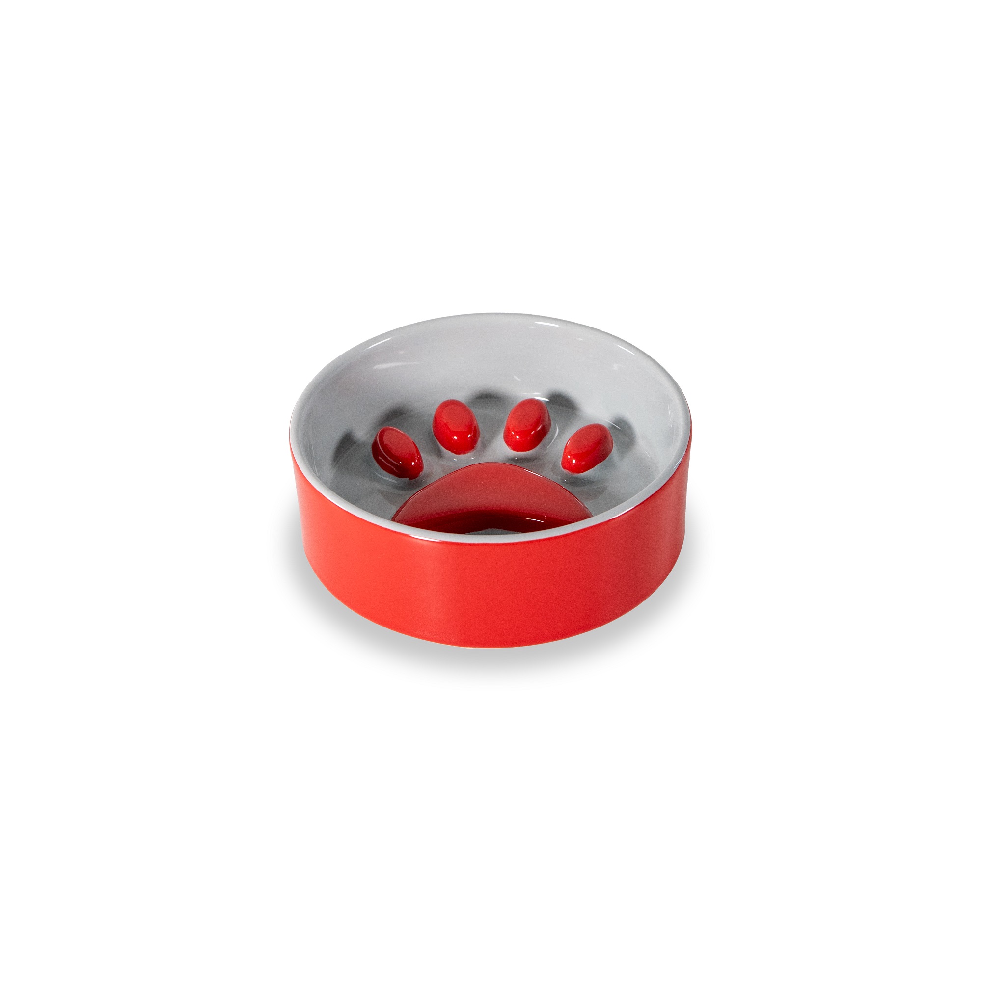 Paw Bowl Ã˜ 12 Cm Color: Red And Gray Gift