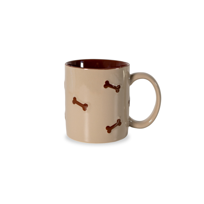 Stoneware Mug Brown Bone Decor Capacity 420 Ml Gift