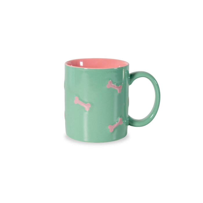 Stoneware Mug Pink Bone Decor Capacity 420 Ml Gift