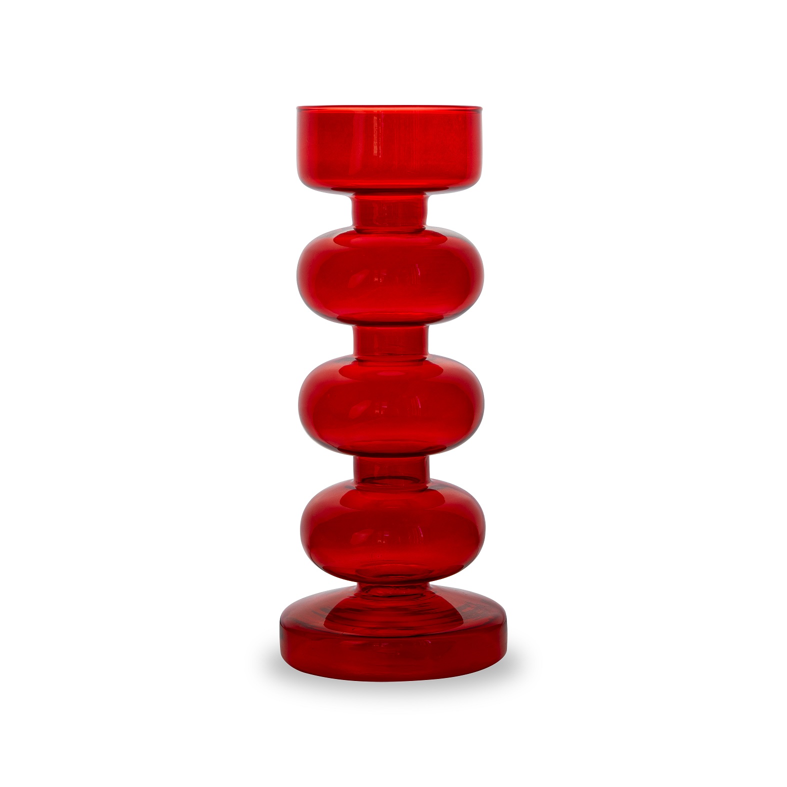 Glass Candle Holder Or Bud Vase Ã˜ 95 X 95 X 23 Cm Color: Red Gift